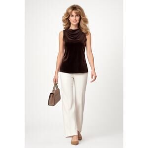 MSRP $325 | NWT Theory High Cowl Top Chocolate Brown Velvet Size M SAME DAY SHIP